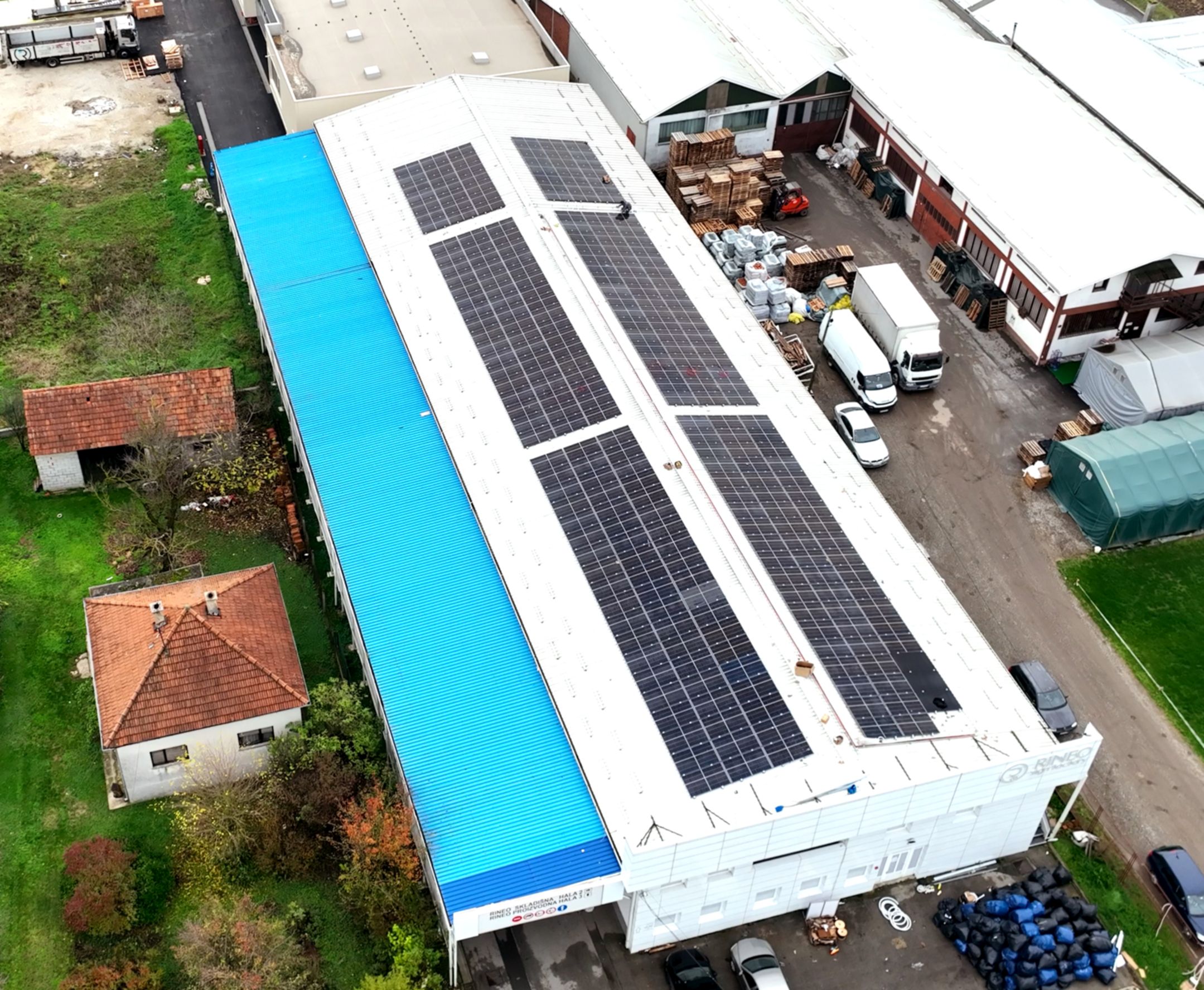 A solar power plant was installed on the roof of the largest Croatian advertising factory