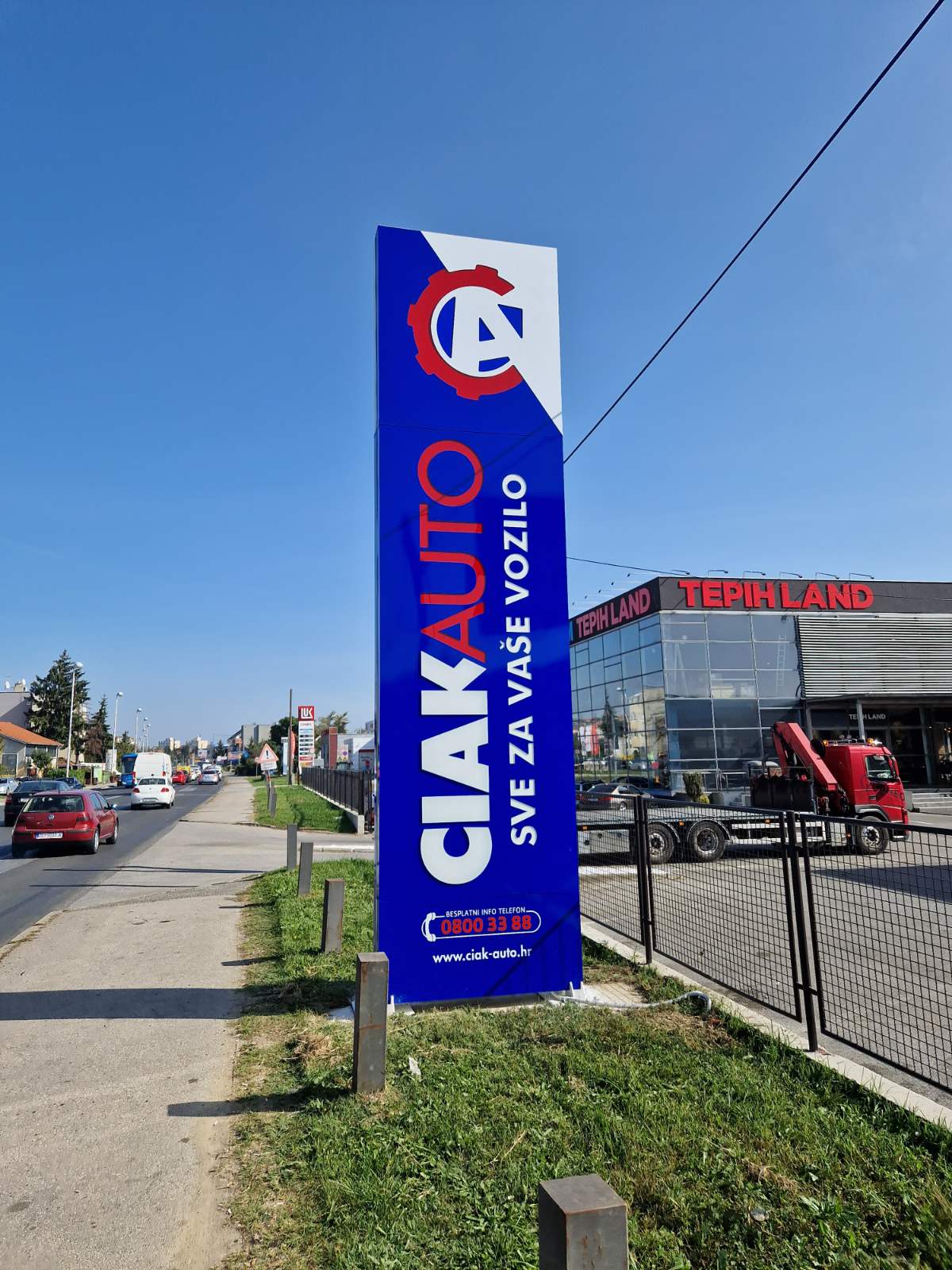 Illuminated totem for Ciak Auto company